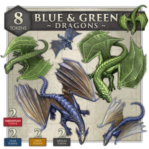 Dragons - Blue & Green Digital Download